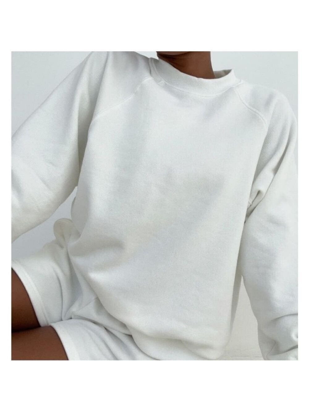 Rumored Womens Balance Crewneck Oversized Sweatshirt Loungewear